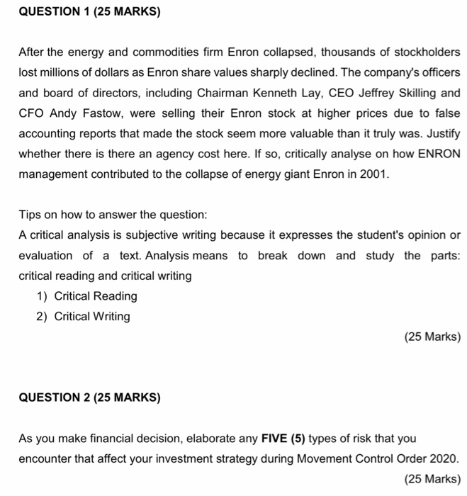 Please answer question 1&2 eqch question will be required 2 pages each.