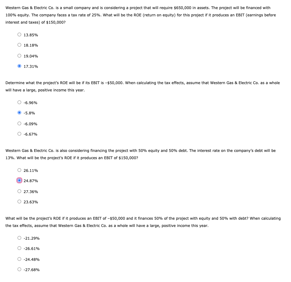 Need help with the last two please! Western Gas & Electric