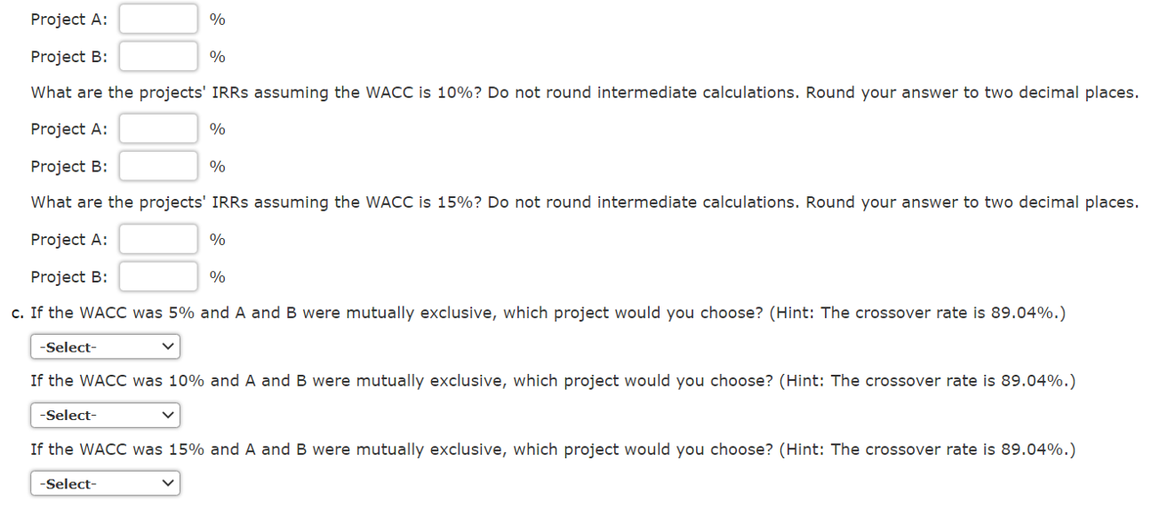 cash flows (in millions): 0 1 2 3 -$19 $8 $15 $17