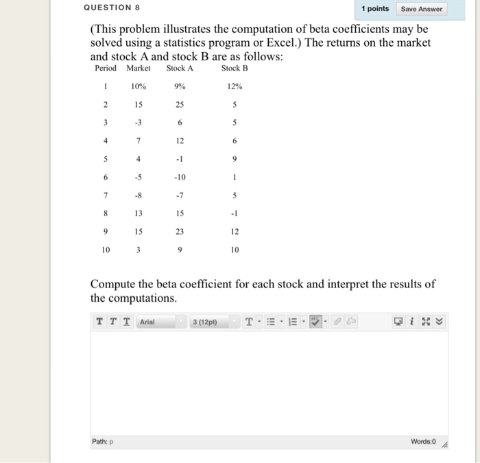  QUESTION 8 1 points Save Answer (This problem illustrates the computation