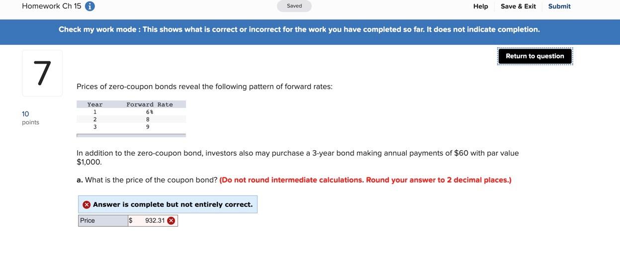 Homework Ch 15 A Saved Help Save & Exit Submit Check