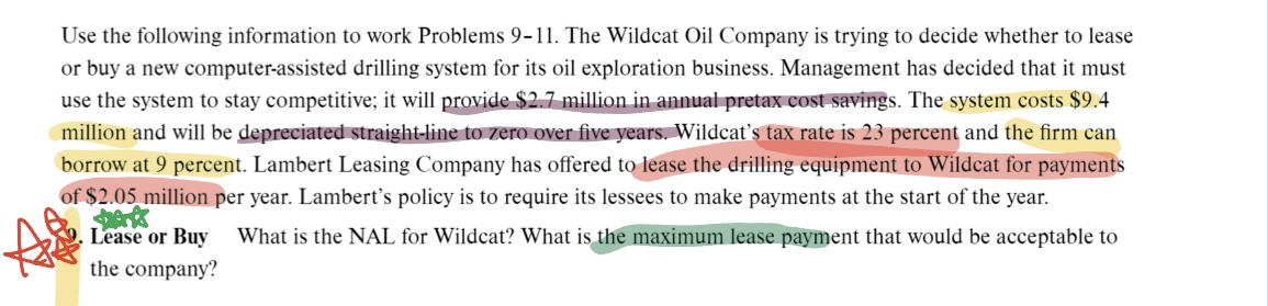  Use the following information to work Problems 9-11. The Wildcat Oil
