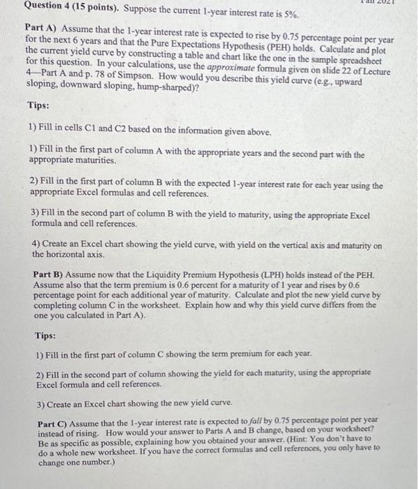  thats the full problem Question 4 (15 points). Suppose the current