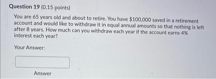 amounts, calculate the total liquid assets. Money market account $2921 Retirement account