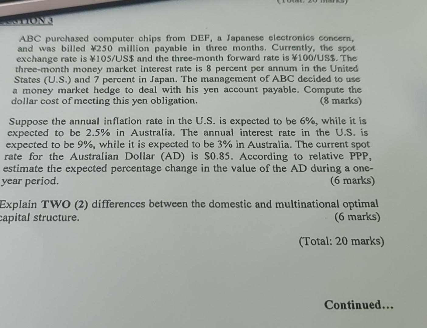 ABC purchased computer chips from DEF, a Japanese electronics concern, and