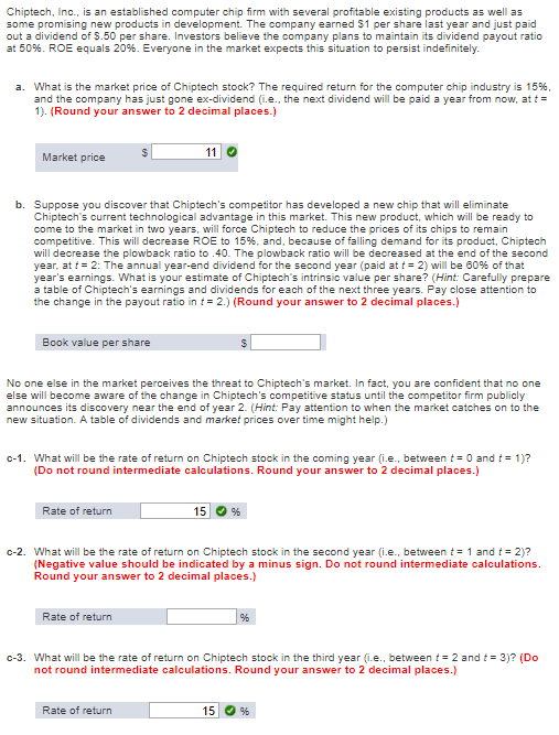  Chiptech, Inc., is an established computer chip firm with several profitable