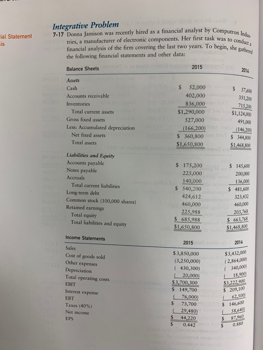  please answer G and H for me. cial Statement Computron Indus