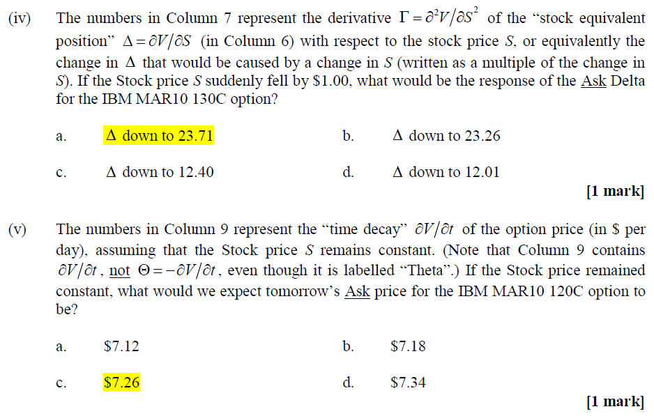 CIRCLE around the correct letter (a, b, c or d). All questions