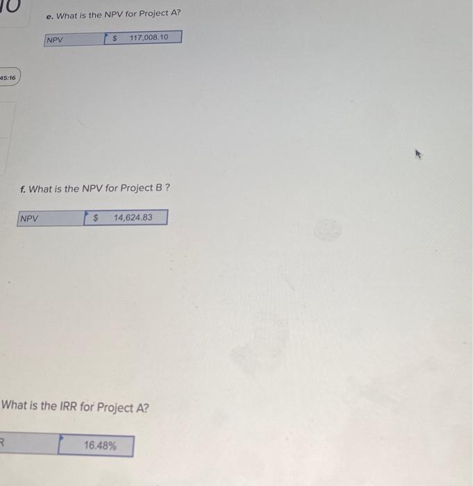 What is the payback period for Project A ? Payback period What
