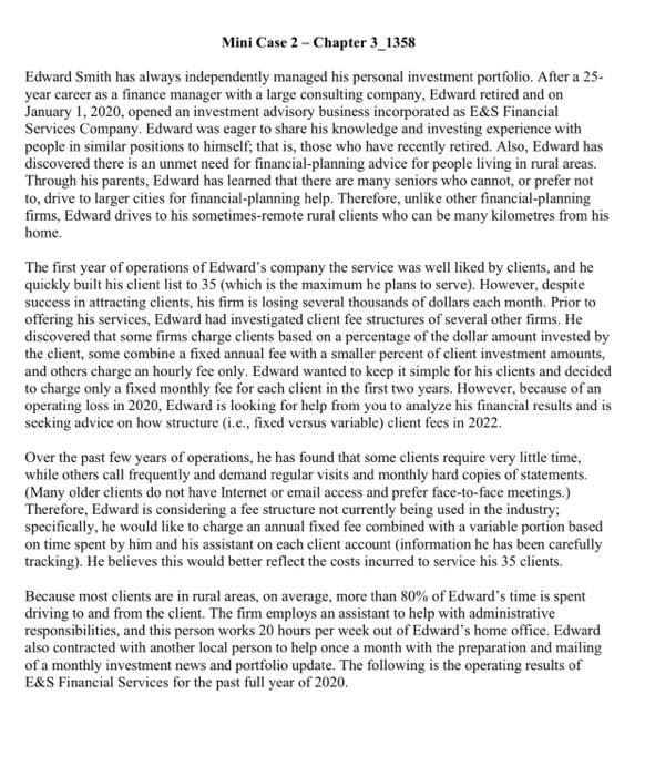  Mini Case 2 - Chapter 3_1358 Edward Smith has always independently