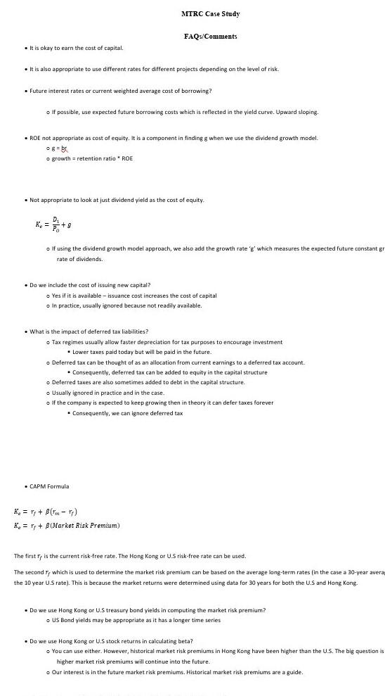  MTRC Case Study FAQs/Comments It is okay to earn the cast