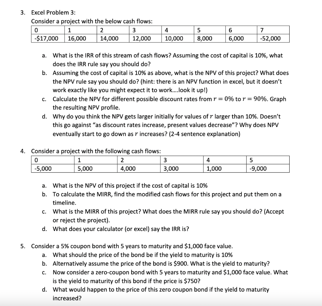 file is probably the easiest). a. 1. Excel Problem 1 (this is