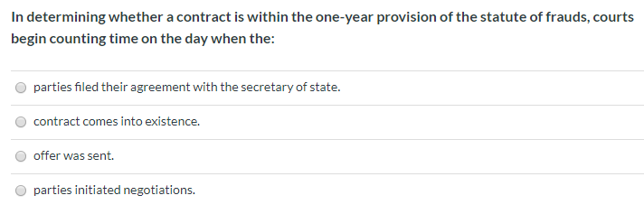  In determining whether a contract is within the one-year provision of