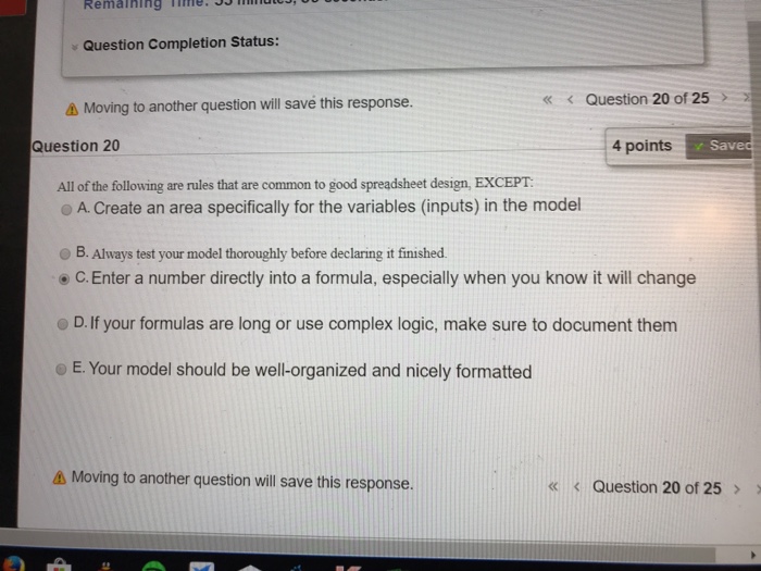  Question Completion Status: Moving to another question will save this response.