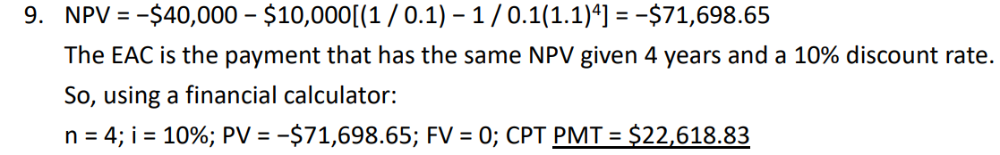 cost for a project that requires a $40,000 investment at time zero,