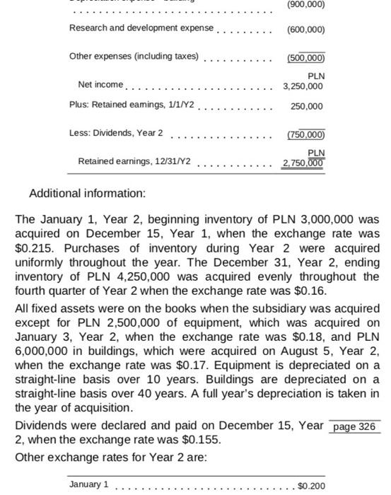 Company in Lodz, Poland, on January 1, Year 1, when the exchange