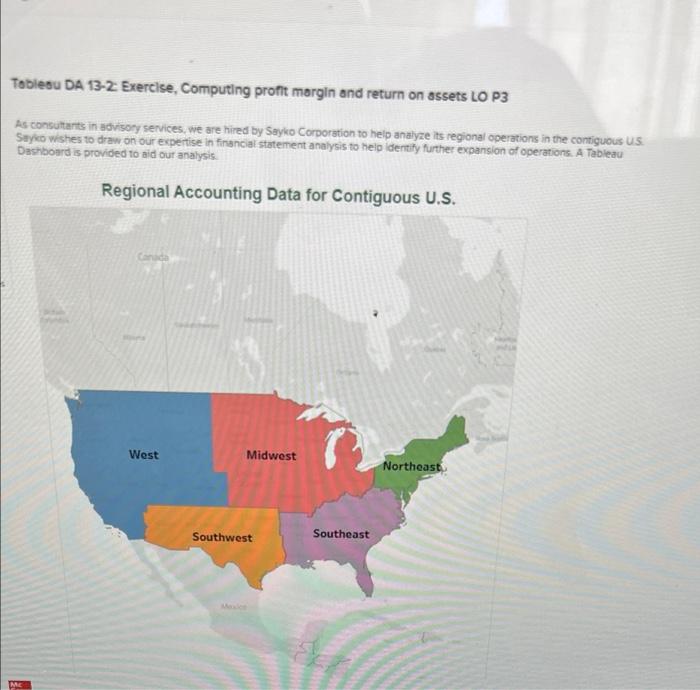  Tableau DA 13-2: Exercise, Computing profit margin and return on assets