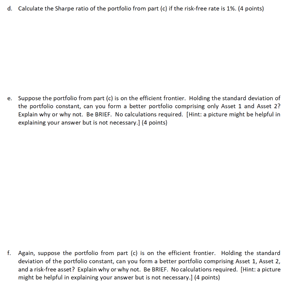 is locked down. Return State Probability Asset 1 Asset 2 Lockdown 60%