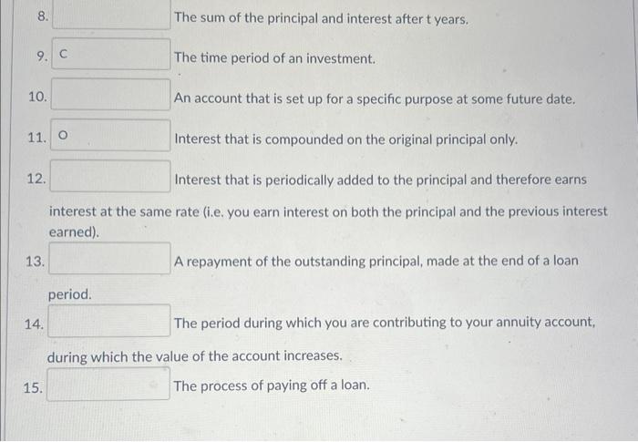 letter only in the blank. All words are used exactly one time.