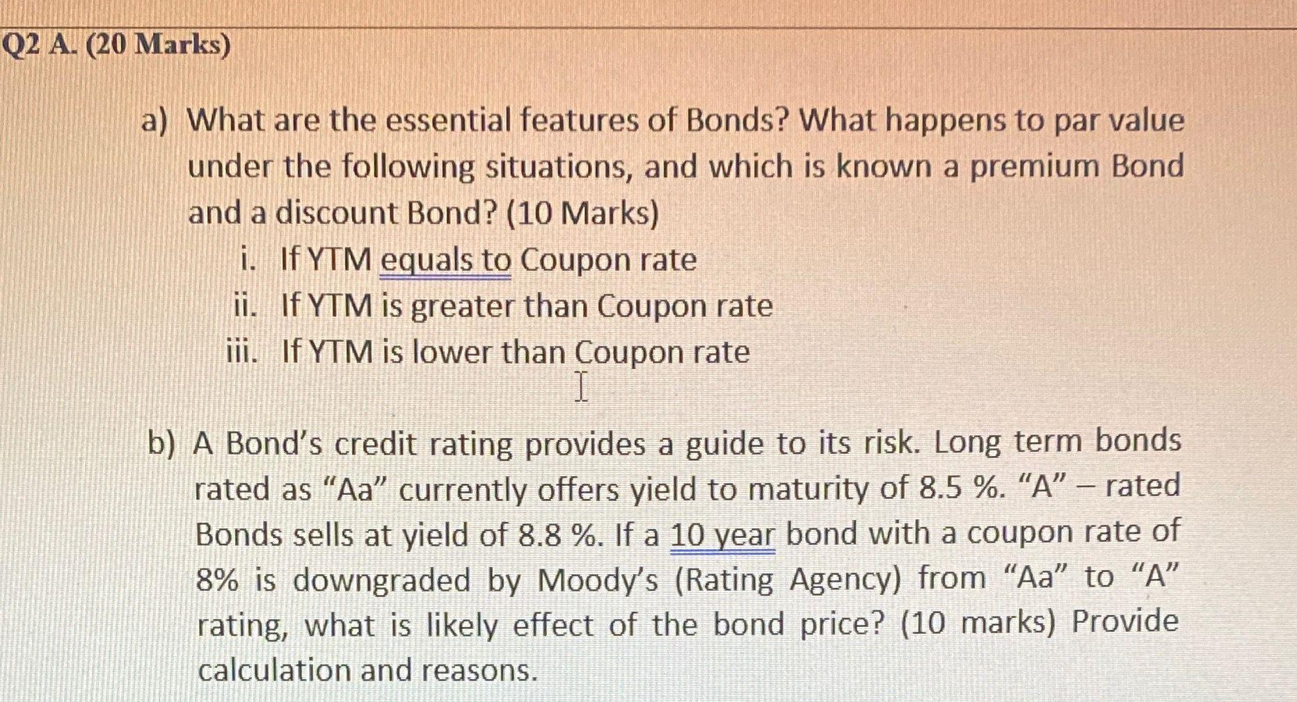 Q2 A. (20 Marks) a) What are the essential features of