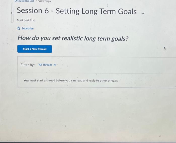 How do you set realistic long term goals? Filter by: All Threads
