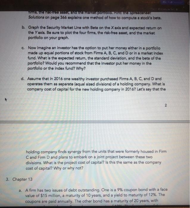 of four firms, a risk-free asset, and the market portfolio from 2016-2020: