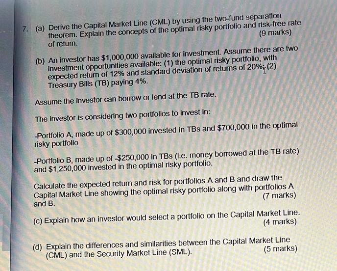  please answer ASAP within 3 hrs 7. (a) Derive the Capital