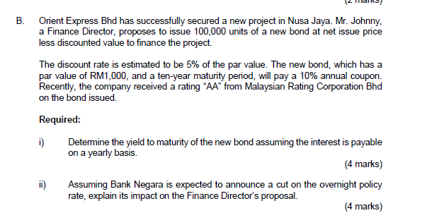 B. Orient Express Bhd has successfully secured a new project in