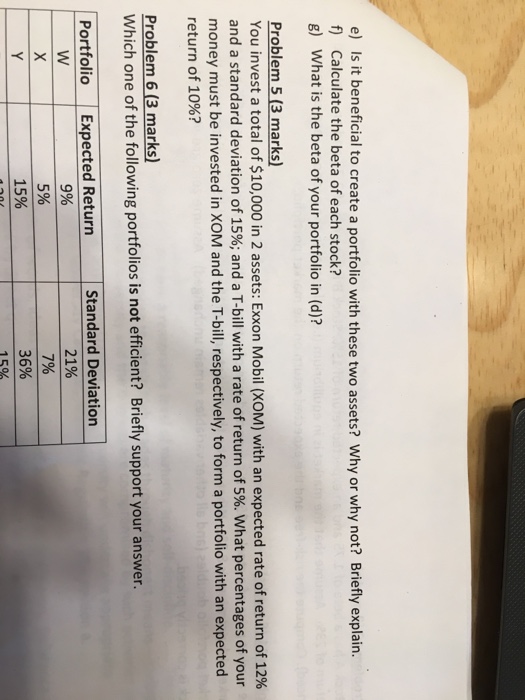 the following probability distribution for stocks A and B: State Probability 0.10