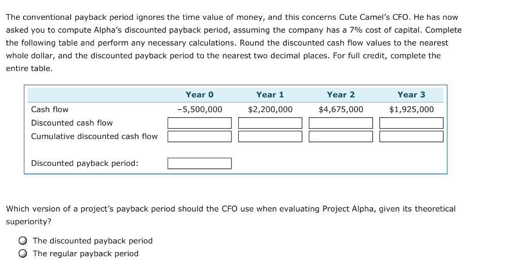 establish and identify a maximum acceptable payback period that helps in their