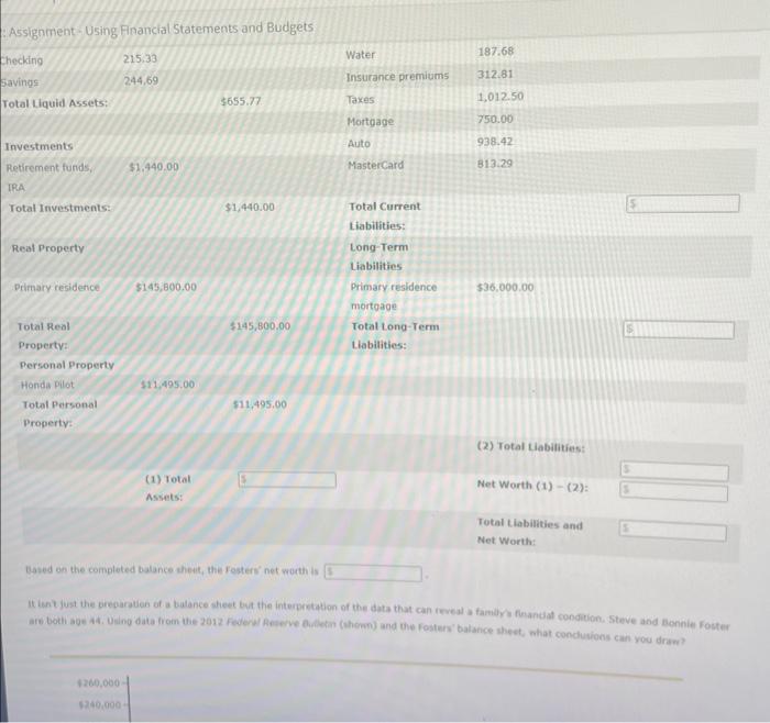 Assets Liquid Assets Cash Checking Sowings Total tiquid Assets: 5195.75 215,33 244.69