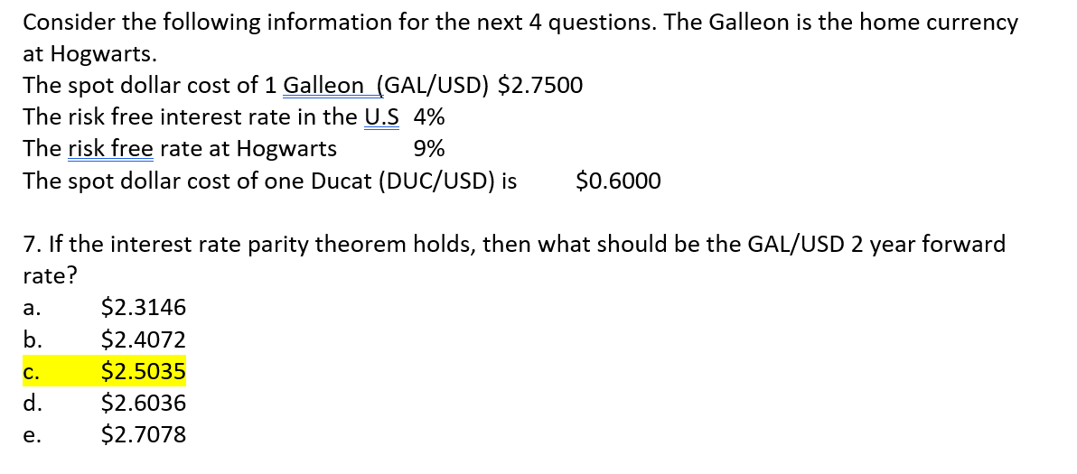 PLEASE HELP, C IS THE CORRECT ANSWER SHOW ALL WORK PLEASE Consider
