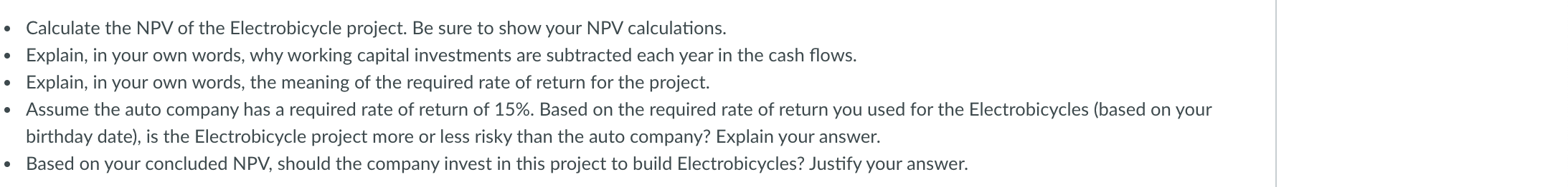 rate of return. Problem: A large auto company has just completed the