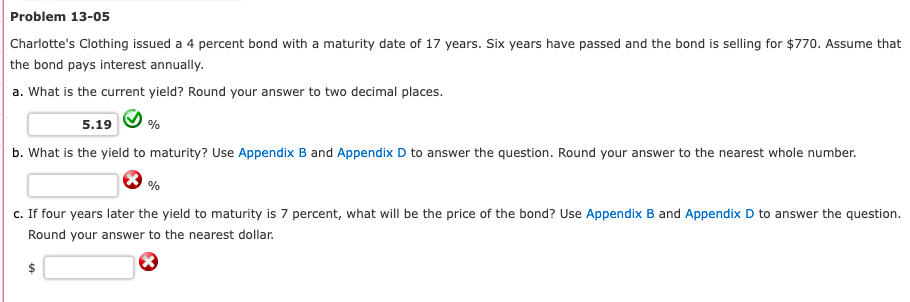  Appendix B Appendix D Problem 13-05 Charlotte's Clothing issued a 4