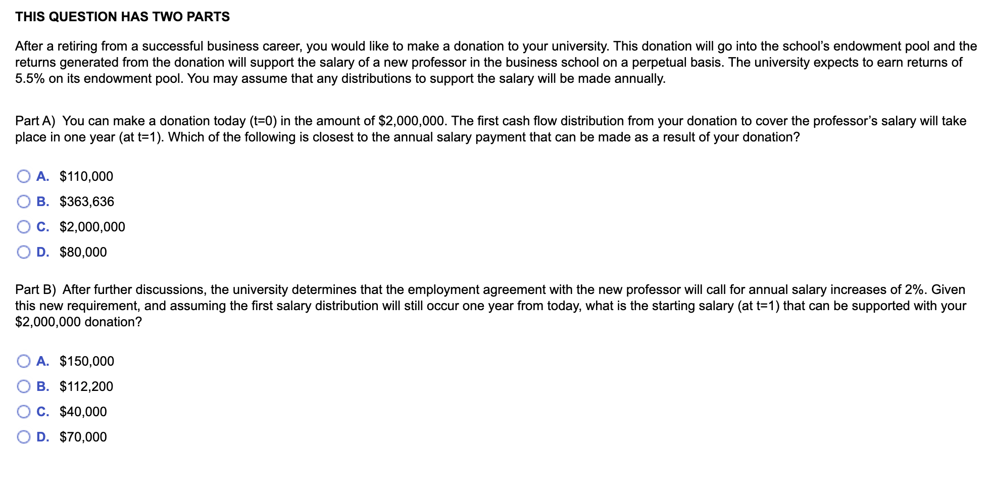  THIS QUESTION HAS TWO PARTS After a retiring from a successful