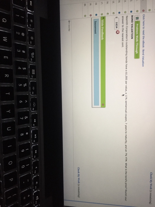  Check My Work (2 remaining) O? Click here to read the