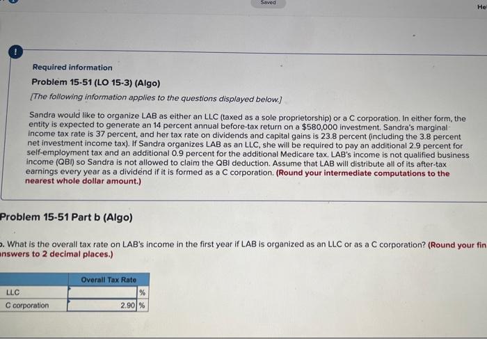 following information applies to the questions displayed below.) Sandra would like to