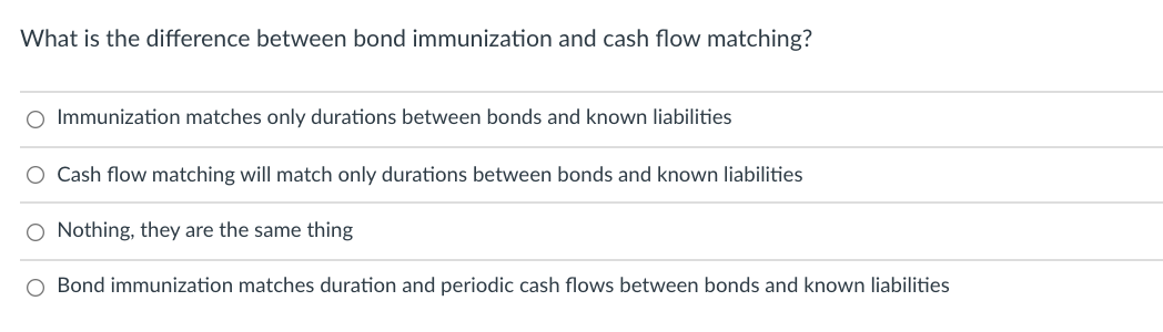 Please help, I will upvote What is the difference between bond immunization