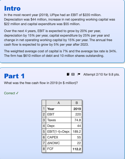 Please do all parts Intro In the most recent year (2019),