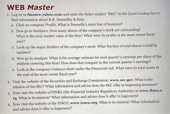 answerr asaappp DO FOR TESLA WEB Master 1. Log on to finance.yahoo.com