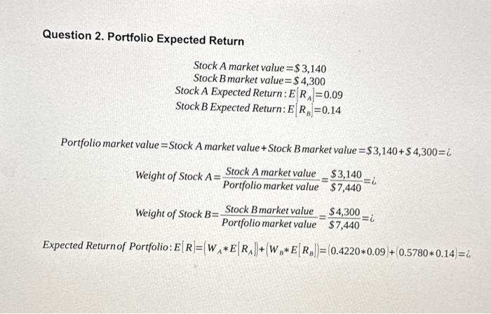 \hline Portfolio value \\ Weight of A & USE MATH \\ Weight