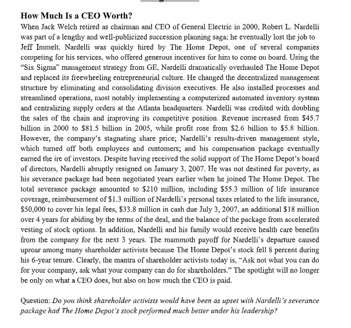 Read the following case study and answer the following question in detail.