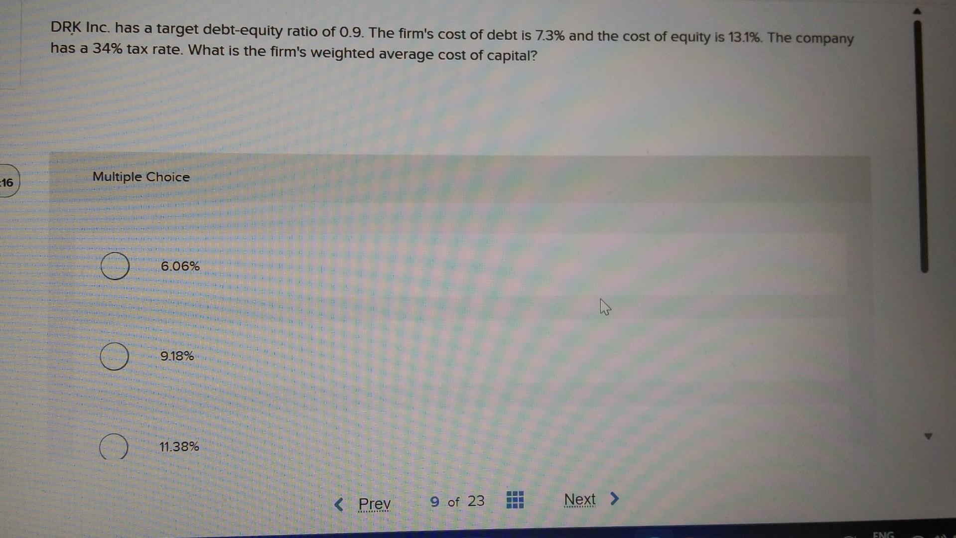 please do this one DRK Inc. has a target debt-equity ratio