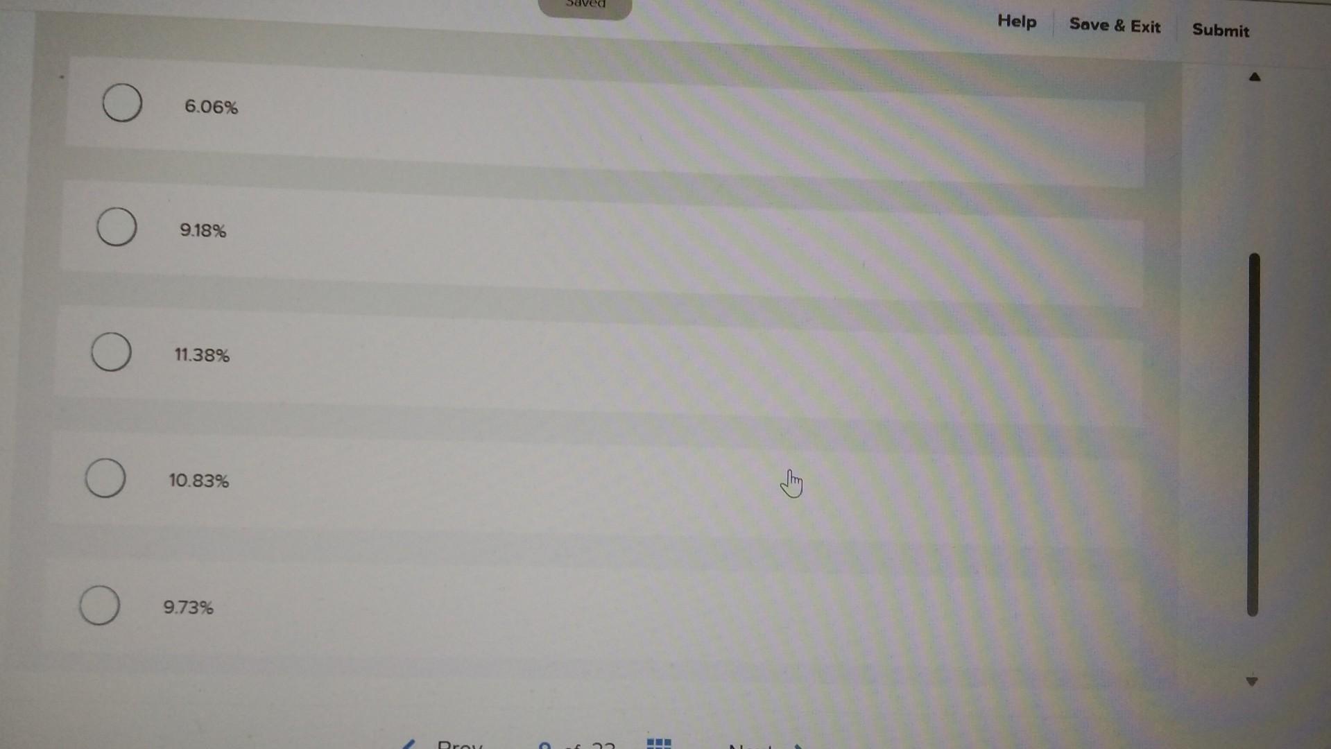 of 0.9. The firm's cost of debt is 7.3% and the cost