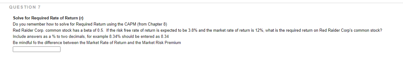 Conditions for the Constant Growth Model Select all below that are assumptions
