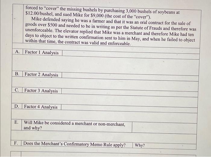 decide if Mike will be considered a merchant or farmer and if