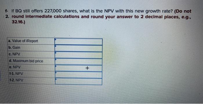 following information: BQ also knows that securities analysts expect the earnings and