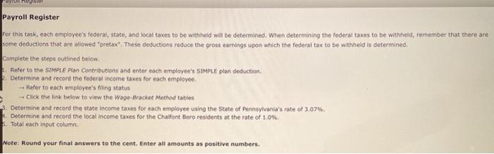 for each employee and using this data, FICA withholding and employer FICA