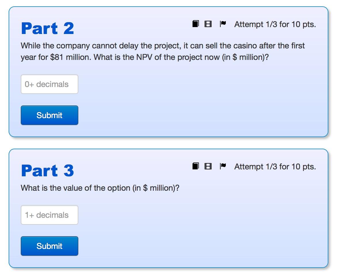 weighted average cost of capital of 11%. There is a 20% probability