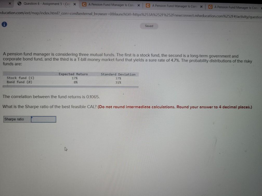  Question 6 - Assignment 5 -Col X C A Pension Fund